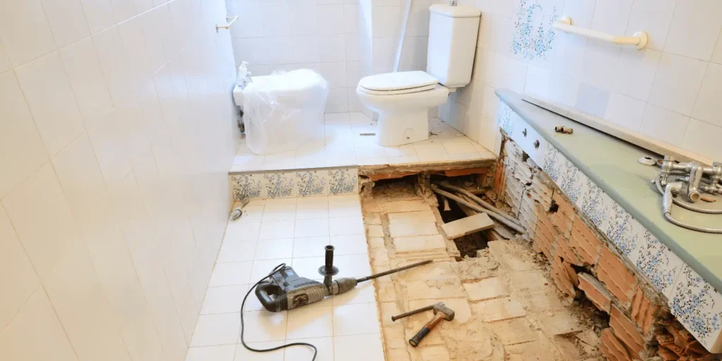 Bathroom renovation detail showing tiling and fixtures in Auckland